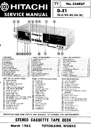 Сервисная инструкция HITACHI D-E1 ― Manual-Shop.ru