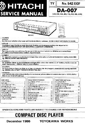 Сервисная инструкция Hitachi DA-007 ― Manual-Shop.ru