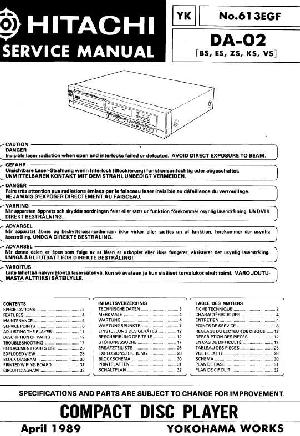 Сервисная инструкция HITACHI DA-02 ― Manual-Shop.ru