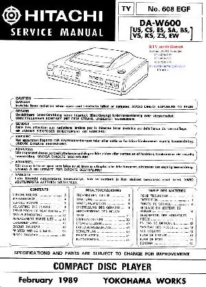 Сервисная инструкция Hitachi DA-W600 ― Manual-Shop.ru