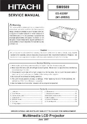 Сервисная инструкция Hitachi ED-X22EF ― Manual-Shop.ru