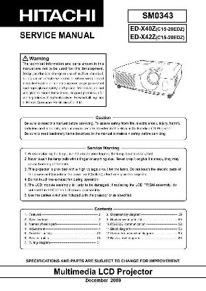 Сервисная инструкция Hitachi ED-X40Z, ED-X42Z ― Manual-Shop.ru
