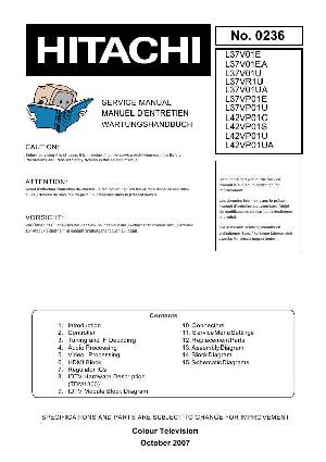 Сервисная инструкция Hitachi L37V01E, L42VP01E ― Manual-Shop.ru