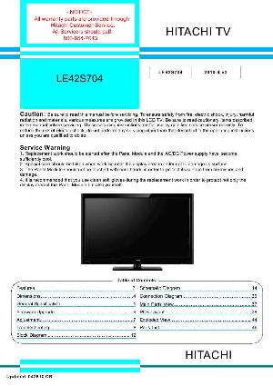 Сервисная инструкция Hitachi LE42S704 ― Manual-Shop.ru
