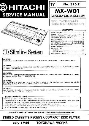 Сервисная инструкция HITACHI MX-W01 ― Manual-Shop.ru