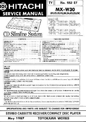 Сервисная инструкция HITACHI MX-W30 ― Manual-Shop.ru