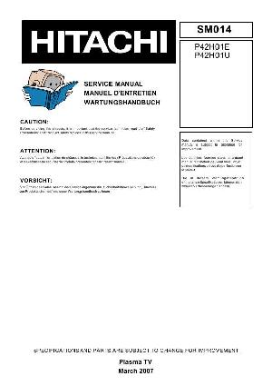 Сервисная инструкция Hitachi P42HO1 ― Manual-Shop.ru