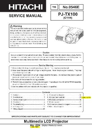 Сервисная инструкция Hitachi PJ-TX100 ― Manual-Shop.ru