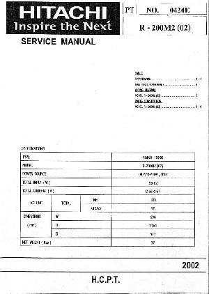 Сервисная инструкция Hitachi R-200M2(02) ― Manual-Shop.ru