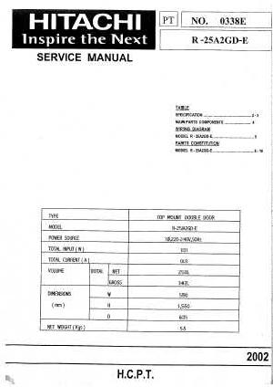 Сервисная инструкция Hitachi R-25A2GD-E ― Manual-Shop.ru