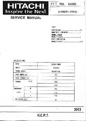 Сервисная инструкция Hitachi R-550ET3(PWG) ― Manual-Shop.ru