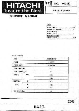 Сервисная инструкция Hitachi R-600ET3(PWG) ― Manual-Shop.ru