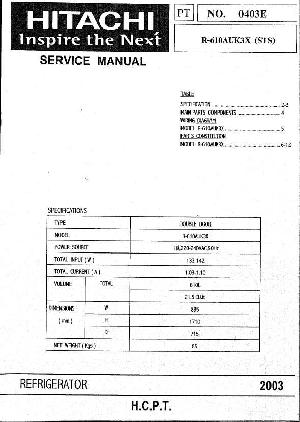 Сервисная инструкция Hitachi R-610AUK3(STS) ― Manual-Shop.ru