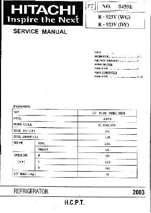 Сервисная инструкция Hitachi R-923V ― Manual-Shop.ru