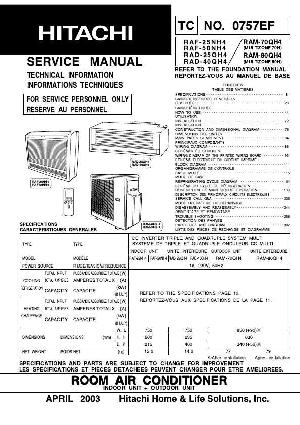 Сервисная инструкция Hitachi RAF-25NH4, RAF-50NH4 ― Manual-Shop.ru
