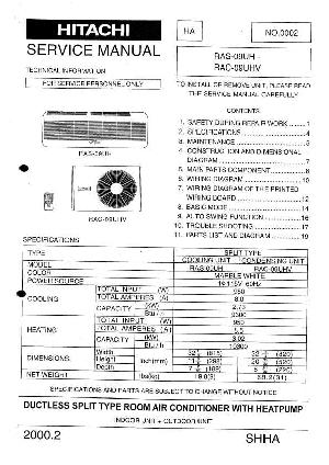 Сервисная инструкция Hitachi RAS-09UH ― Manual-Shop.ru