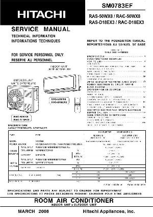 Сервисная инструкция Hitachi RAS-50WX8, RAS-D18EX3 ― Manual-Shop.ru