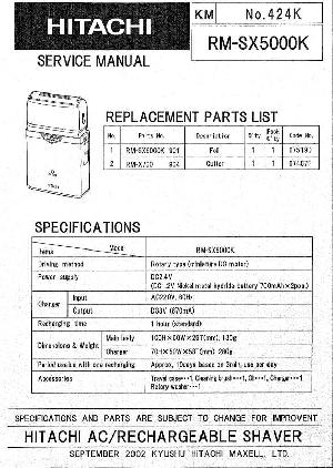 Сервисная инструкция Hitachi RM-SX5000K ― Manual-Shop.ru