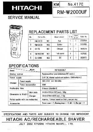Сервисная инструкция Hitachi RM-T3800BF, UK ― Manual-Shop.ru