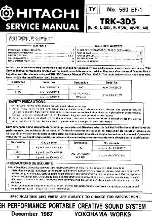 Сервисная инструкция HITACHI TRK-3D5 ― Manual-Shop.ru