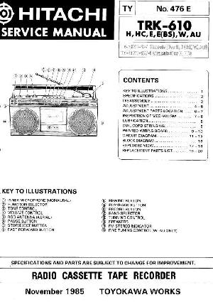 Сервисная инструкция HITACHI TRK-610 ― Manual-Shop.ru