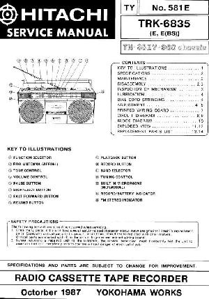 Сервисная инструкция HITACHI TRK-6835 ― Manual-Shop.ru