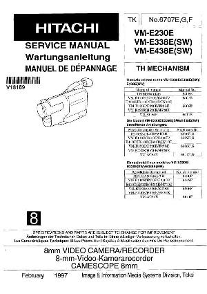 Сервисная инструкция Hitachi VM-E230E, VM-E338E, VM-E438E ― Manual-Shop.ru