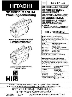 Сервисная инструкция Hitachi VM-E360E, VM-E368E, VM-E565LE, VM-E563LE, VM-E568LE, VM-H660E, VM-H665LE, VM-H765LE, VM-H768LE ― Manual-Shop.ru