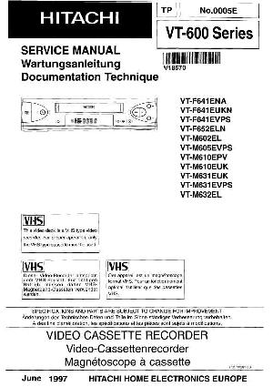 Сервисная инструкция Hitachi VT-F641, VT-M602, VT-M605, VT-M610, VT-M631, VT-M632 ― Manual-Shop.ru