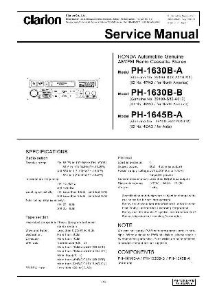 Сервисная инструкция Clarion PH-1630B ― Manual-Shop.ru