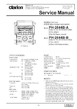 Сервисная инструкция Clarion PH-2644B ― Manual-Shop.ru