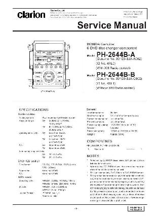 Сервисная инструкция Clarion PH-2644BA, BB ― Manual-Shop.ru