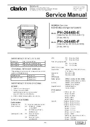 Сервисная инструкция Clarion PH-2644BEF ― Manual-Shop.ru