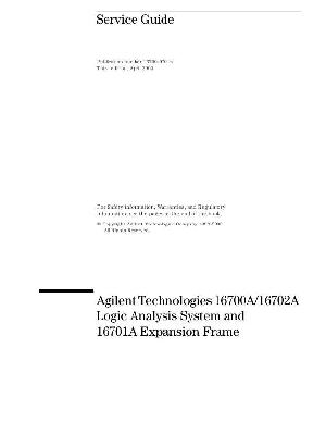 Сервисная инструкция HP (Agilent) 1670XA LOGIC ANALYSIS ― Manual-Shop.ru