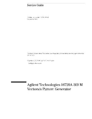 Service manual HP (Agilent) 16720A PATTERN GENERATOR ― Manual-Shop.ru