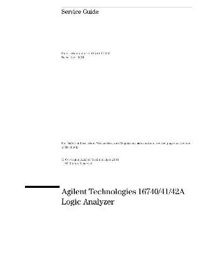 Service manual HP (Agilent) 16740 16741 16742A LOGIC ANALYZER ― Manual-Shop.ru