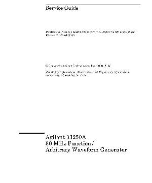 Сервисная инструкция HP (Agilent) 33250A FUNCTION GENERATOR ― Manual-Shop.ru