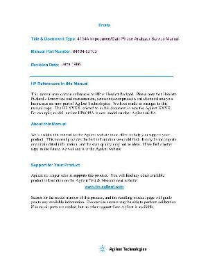 Сервисная инструкция HP (Agilent) 4194A IMPEDANCE GAIN PHASE ANALYZER ― Manual-Shop.ru