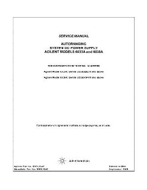 Сервисная инструкция HP (Agilent) 6033A 6038A DC POWER SUPPLY ― Manual-Shop.ru