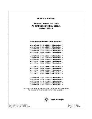 Сервисная инструкция HP (Agilent) 654XA 655XA 664XA 665XA DC POWER SUPPLY ― Manual-Shop.ru