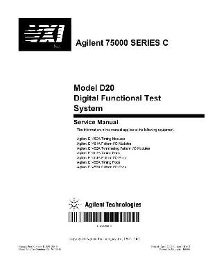Сервисная инструкция HP (Agilent) 75000 SERIES MODEL D20 DIGITAL FUNCTIONAL TEST SYSTEM ― Manual-Shop.ru