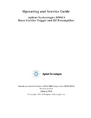 Сервисная инструкция HP (Agilent) 85902A BURST CARRIER TRIGGER AND RF PREAMPLIFIER ― Manual-Shop.ru