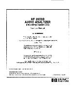 Сервисная инструкция HP (Agilent) 8903B AUDIO ANALYZER VOL1