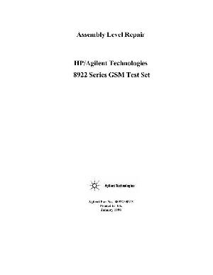 Сервисная инструкция HP (Agilent) 8922 GСервисная инструкция TEST SET ― Manual-Shop.ru