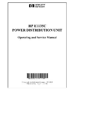Сервисная инструкция HP (Agilent) E1135C POWER DISTRIBUTION UNIT ― Manual-Shop.ru