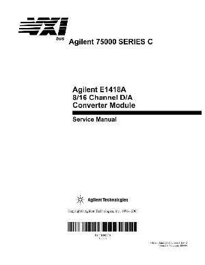 Сервисная инструкция HP (Agilent) E1418A DA CONVERTER ― Manual-Shop.ru