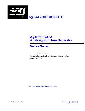 Сервисная инструкция HP (Agilent) E1445A FUNCTION GENERATOR ― Manual-Shop.ru