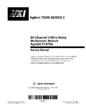 Сервисная инструкция HP (Agilent) E1476A RELAY MULTIPLEXER ― Manual-Shop.ru
