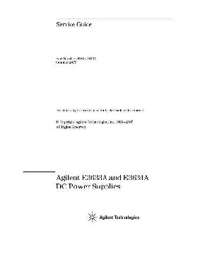 Сервисная инструкция HP (Agilent) E3633A E3634A DC POWER SUPPLY ― Manual-Shop.ru