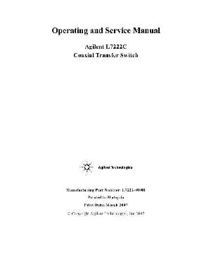 Сервисная инструкция HP (Agilent) L7222C COAXIAL TRANSFER SWITCH ― Manual-Shop.ru